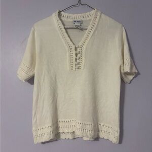 Vicki Wayne Cream Sweater Blouse